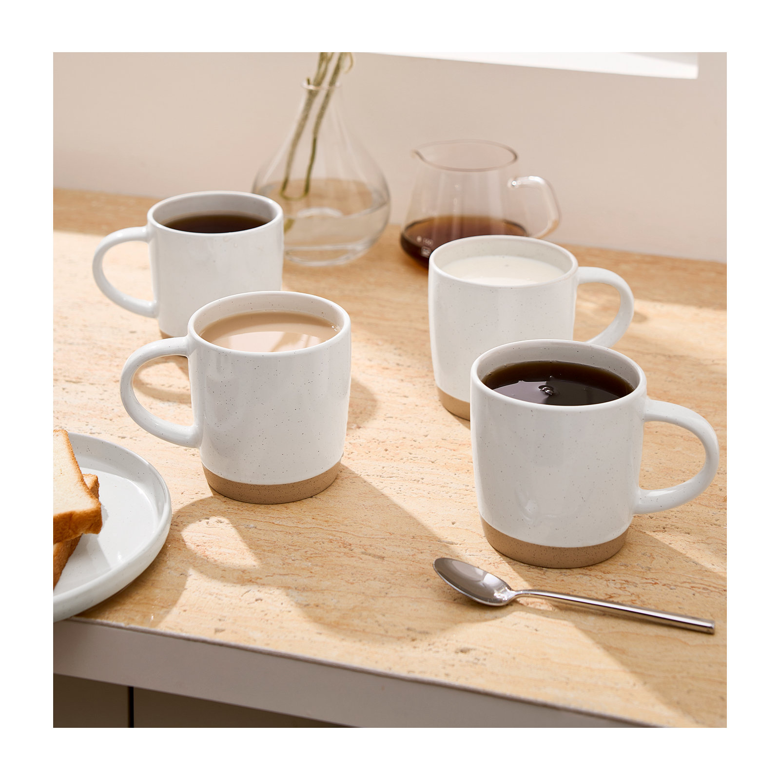 Daytona Stoneware Coffee Mug, White