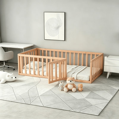 Lit sur pied Montessori avec rails et porte