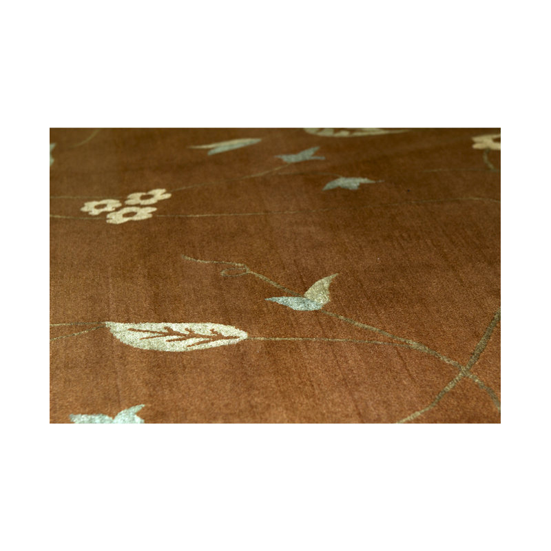 Floral Area Rug in Dark Orange/Yellow