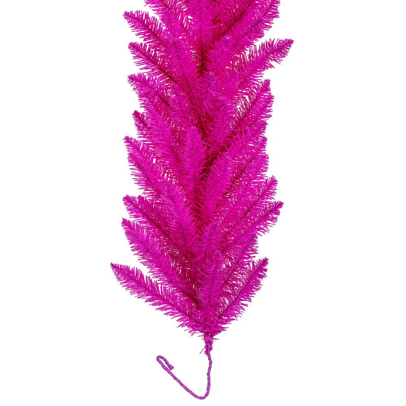 The Holiday Aisle® 9' x 14" Hot Pink Artificial UnLit Garland with 270 Realistic PVC Tips.