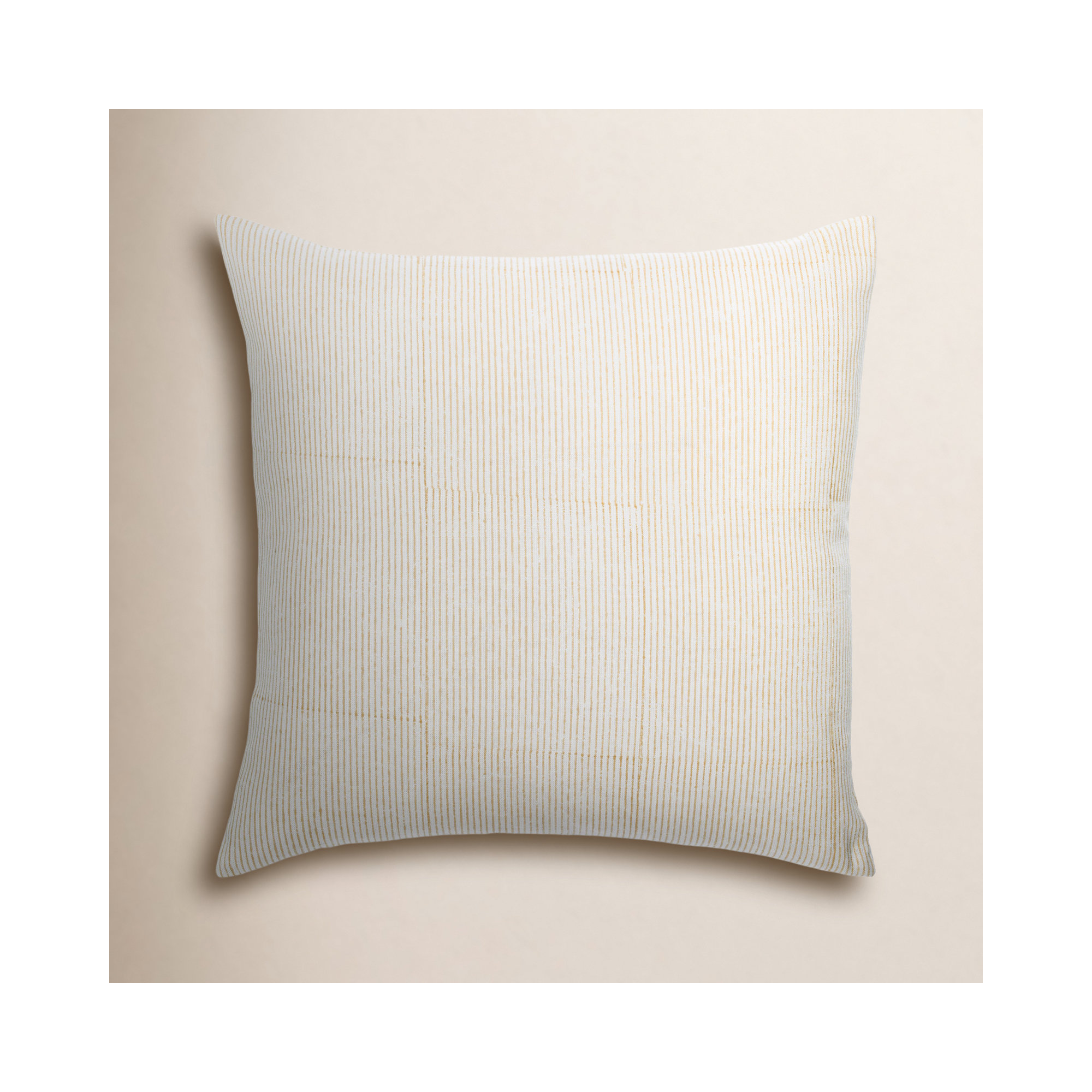 Vischer Striped Linen Throw Pillow, Polyester/Polyfill, Light Beige, 20" x 20"
