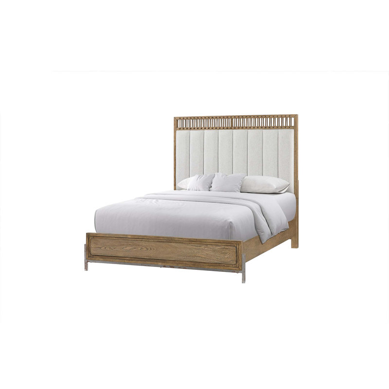 Upholstered and Strap Panel Bed, Queen
