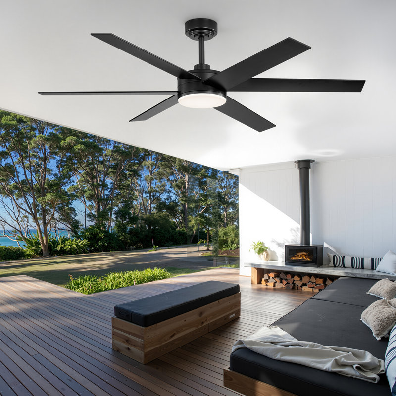  Ventilateur de plafond 56 po avec ensemble d'éclairage et télécommande pour chambre à coucher et salon