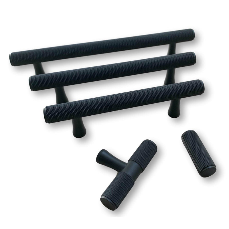 Texture 1/2" Diameter Solid Brass Peg Knob, Matte Black