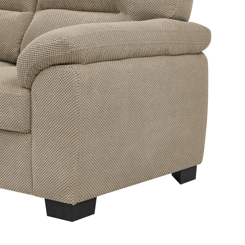 Canapé 3 places, mobilier de salon moderne, canapé en tissu texturé, Chameau