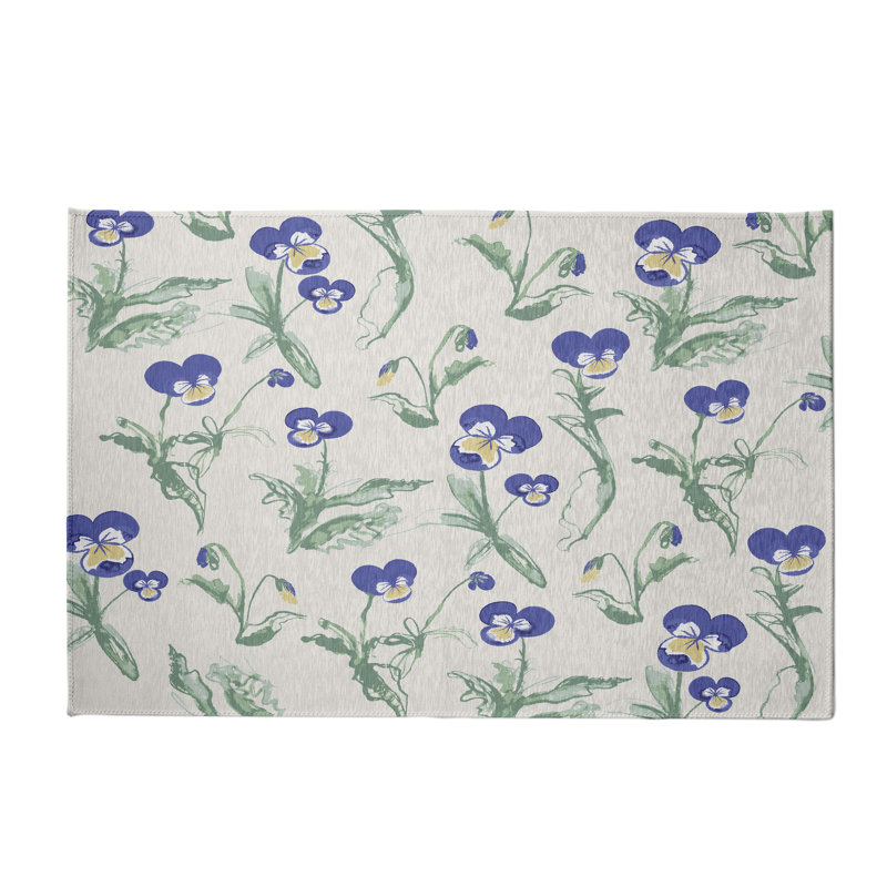 Tapis décoratif florale pourpre/vert alvordton, Rectangle 4 pi x 6 pi