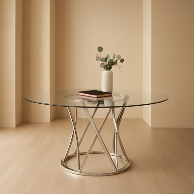 Yuko Round Glass Dining Table