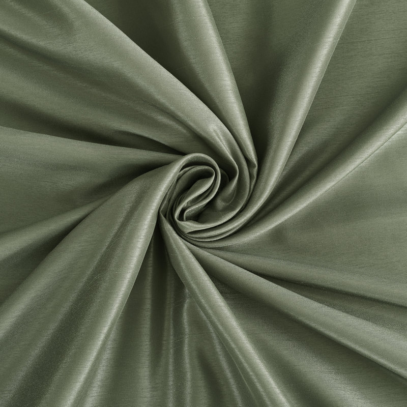 Rideau à pattes arrière 100 % occultant en imitation soie Dupioni, L 50 po x L 63 po, Vert mousse
