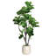 6.5 ft. Artificial Fiddle Leaf Fig Tree in White Decor Pot, Faux Green Plant-112751564