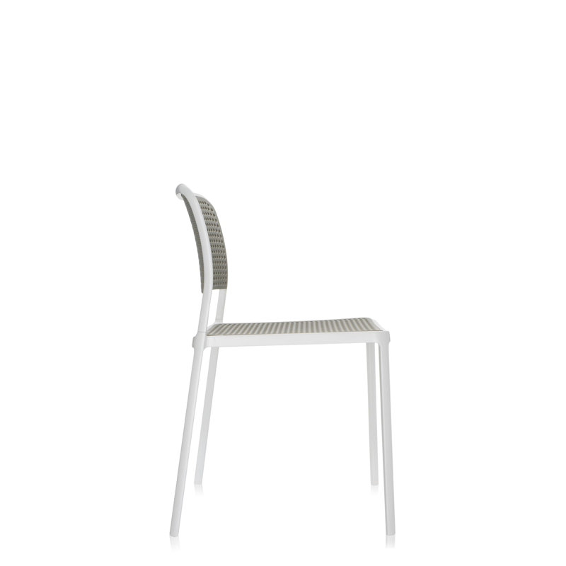 Audrey Dining Chair, Black, White Painted Steel