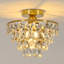 Gold Elegant Luxury Crystal Flush Ceiling Light
