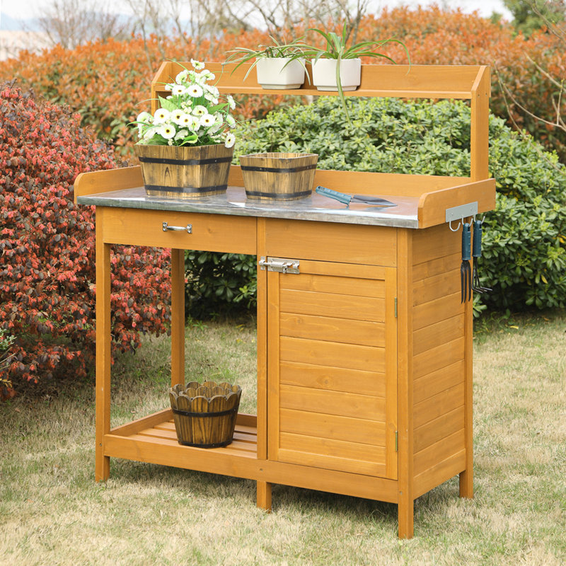 Jackson Chinese Fir Potting Bench, Light Oak