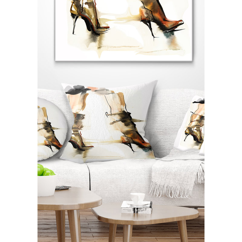 Chaussures à talons hauts - Coussin imprimé Street Art, 18 po x 18 po, Coussin décoratif