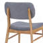 Ensemble de 2 chaises de salle à manger rembourrées Mid-Century avec structure en bois d'hévéa, noyer et gris clair-363362067-363362066
