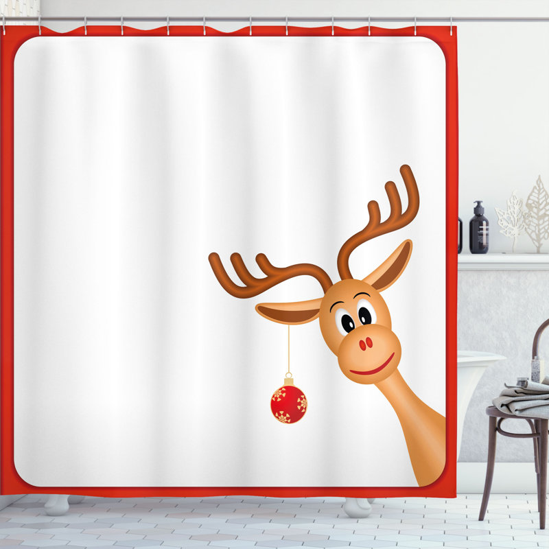 Shower Curtain with Hooks Included, 70" H x 69" W