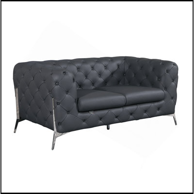 Causeuse rembourrée en cuir 100% italien Global United