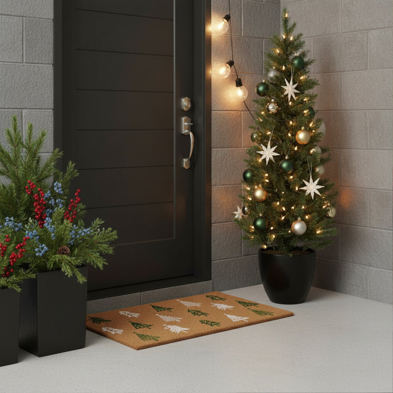 Paillasson vert et blanc 24 po x 36 po, Vert/blanc, L 24 po x L 36 po