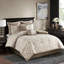 Édredon pour très grand lit 8 pièces brun clair - Élégance classique, rembourrage, coussins décoratifs, motif élégant facile d'entretien, lavable à la machine-121318598