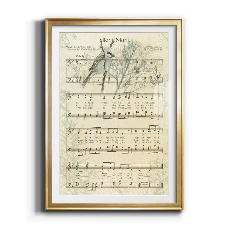 " Silent Night " by J Paul, Gold Framed Paper, 42.5" H x 30.5" W x 1" D