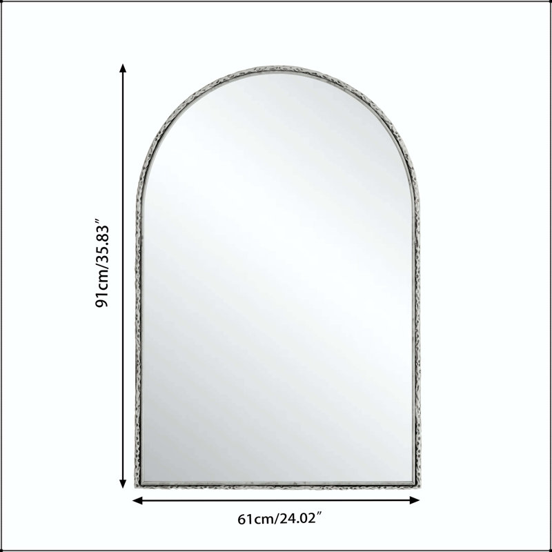 Arched Vanity Mirror with Silver Frame