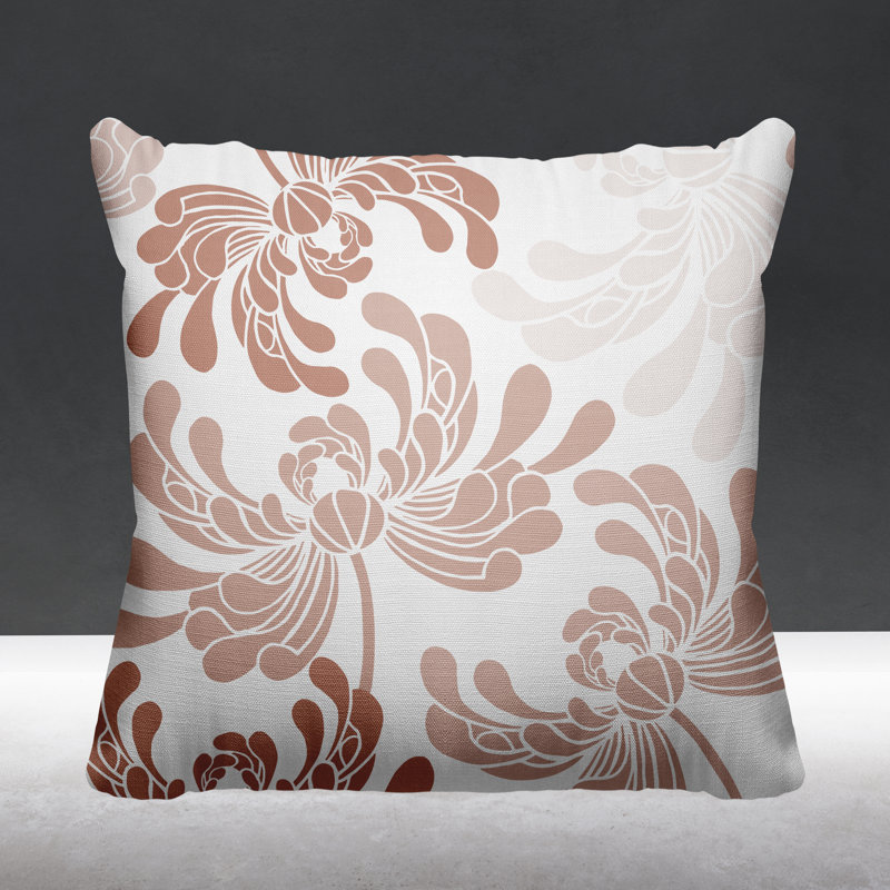Coussin décoratif intérieur / extérieur Maina, L 19 po x H 19 po, Chair