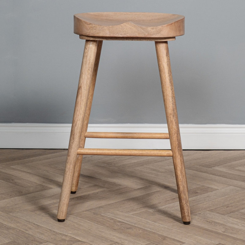 Vlachavas Counter Stool with Solid Wood Frame
