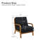 Méridienne Mid-Century avec accents en bois massif et assise rembourrée