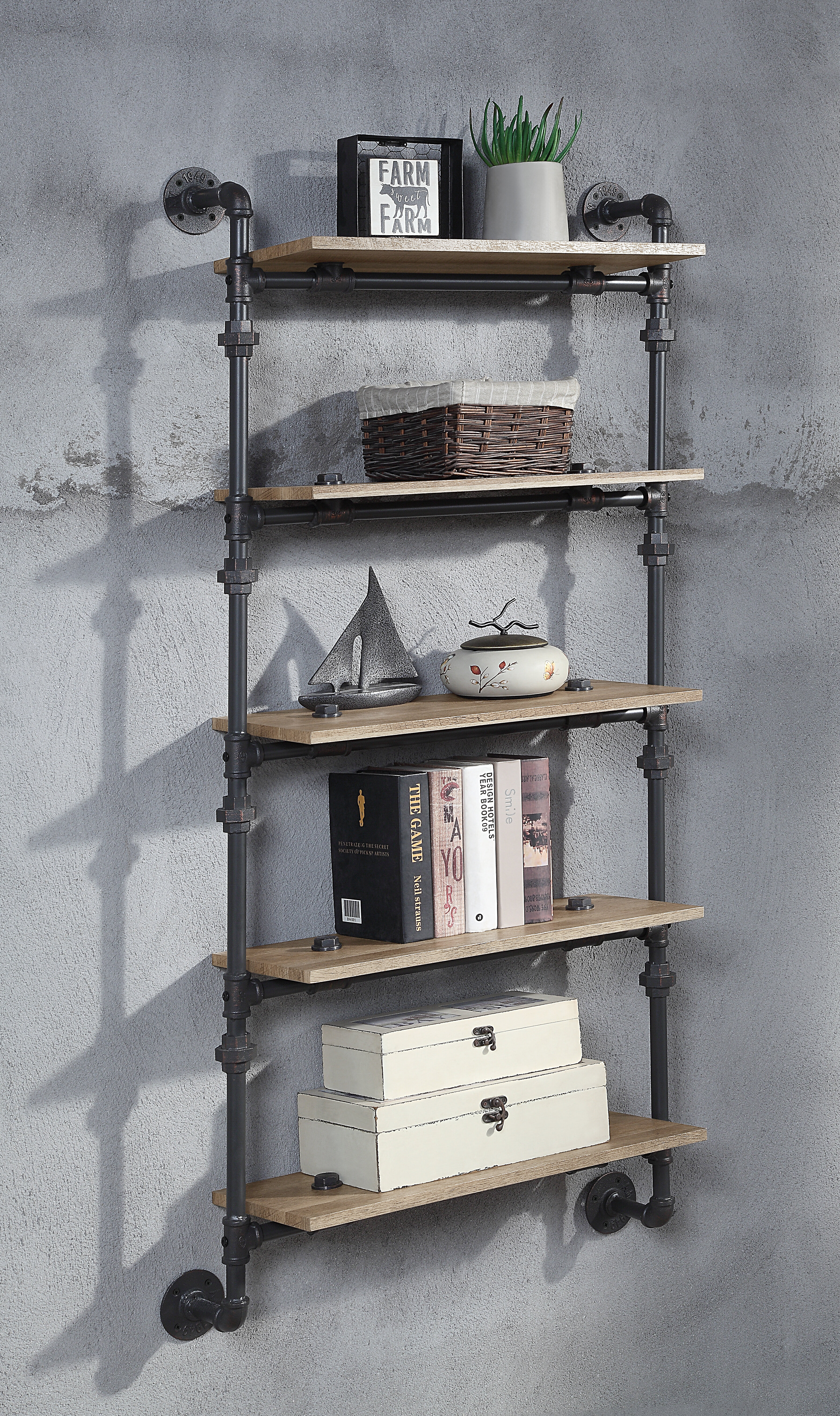 Brakebill 5 Piece Tiered Shelf Ebern Designs Finish: White