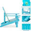 Chaise en bois avec porte-gobelet, abat-jour bleu ciel pour patio, pelouse, terrasse, jardin, cour arrière, foyer