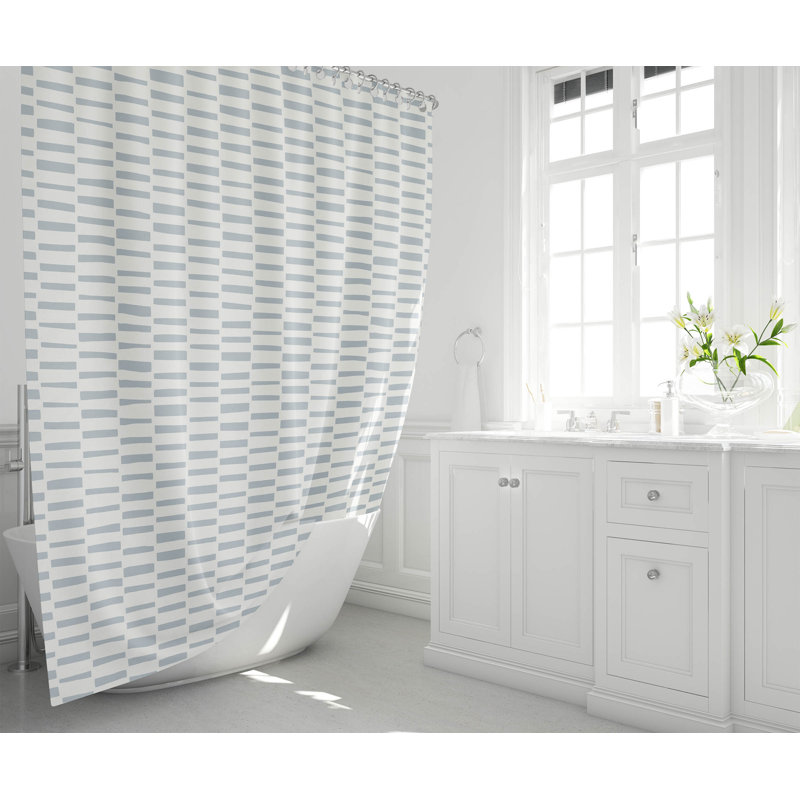 Flat Attack Ultra-Thin Lightweight Shower Curtain, Blue/Slate Blue