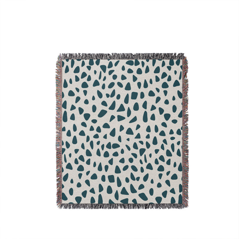 Jeté en coton Kambili, Bleu sarcelle, 60 po x 80 po
