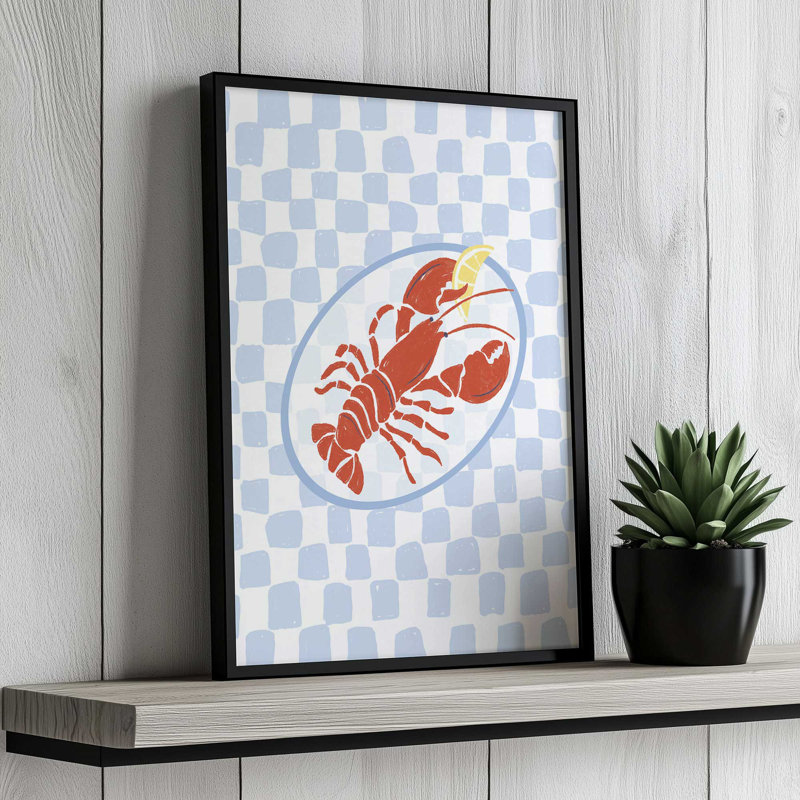 «Fresh Lobster I» par Garima Dhawan, reproduction d'art sur toile, H 16 po x l 12 po, Noir