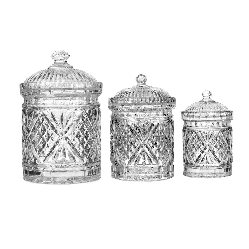 Dublin Crystal 3 Piece Kitchen Canister Set