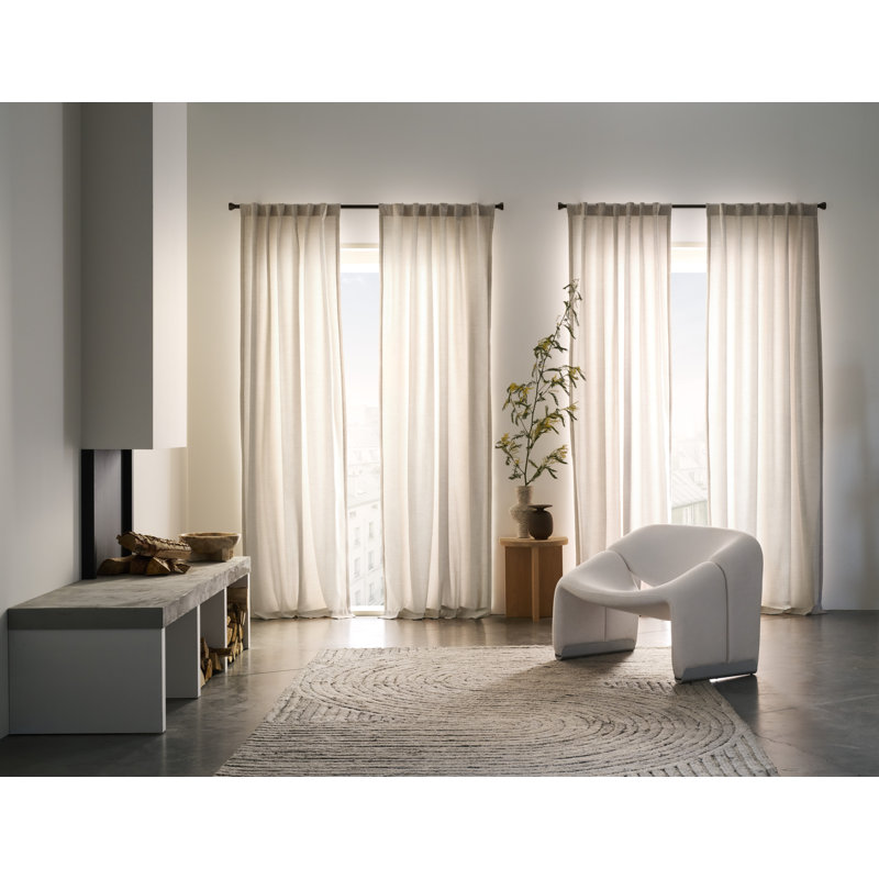 Sunbrella Delaney Light Filtering Curtain, 50" W x 84" L, Mineral Blue