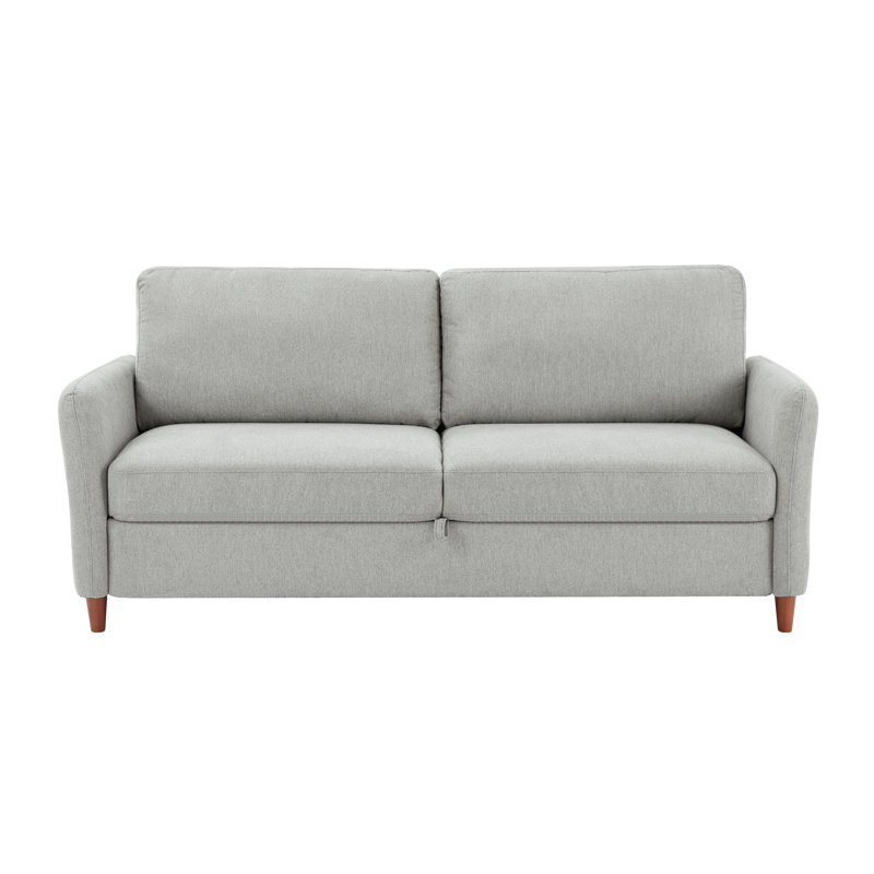 Linen Flared Arm Loveseat with Storage, Gray, 34.7" H x 72.5" W x 31.2" D