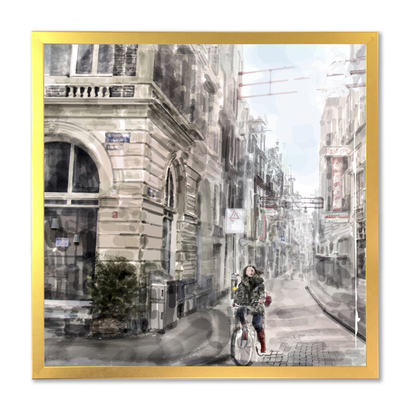Impression sur toile City, H 36 po x l 36 po x P 1 po, Cadre photo doré