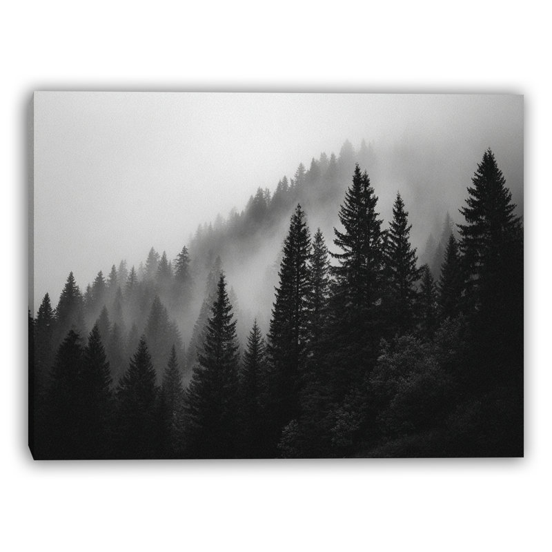 «Whispering Pines in Mist», art mural sur toile, H 12 po x l 16 po