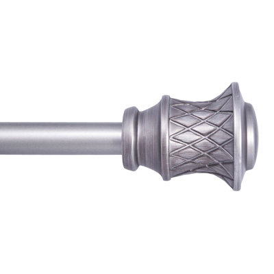 Fast Fit™ Fast Fit™ Easy Install Polished Pewter Adjustable 0.625" Single Curtain Rod