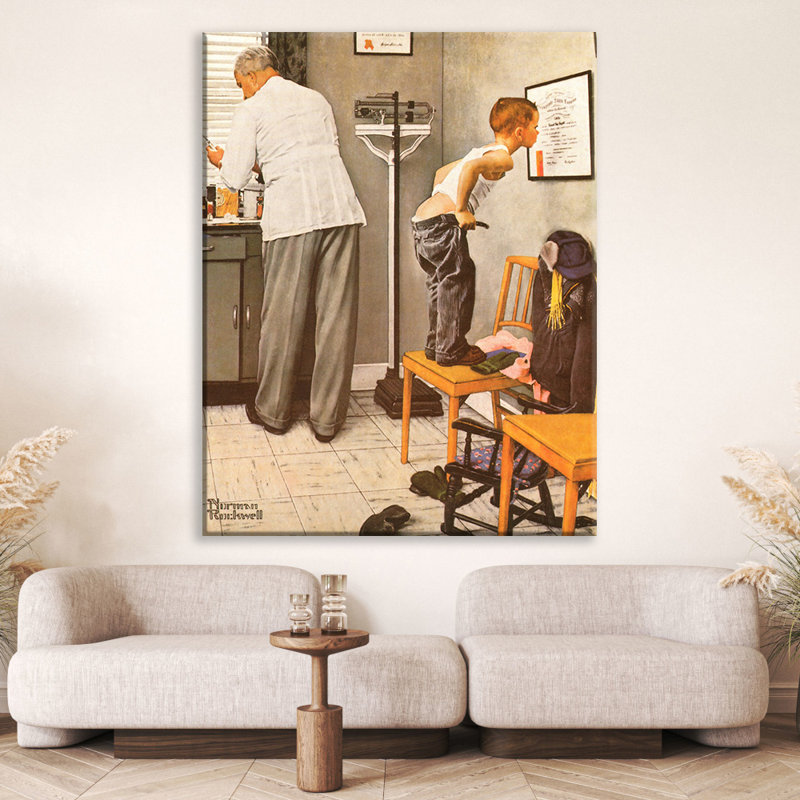 «Doctor's Office» par Norman Rockwell, toile tendue avec châssis, H 48 po x l 33 po