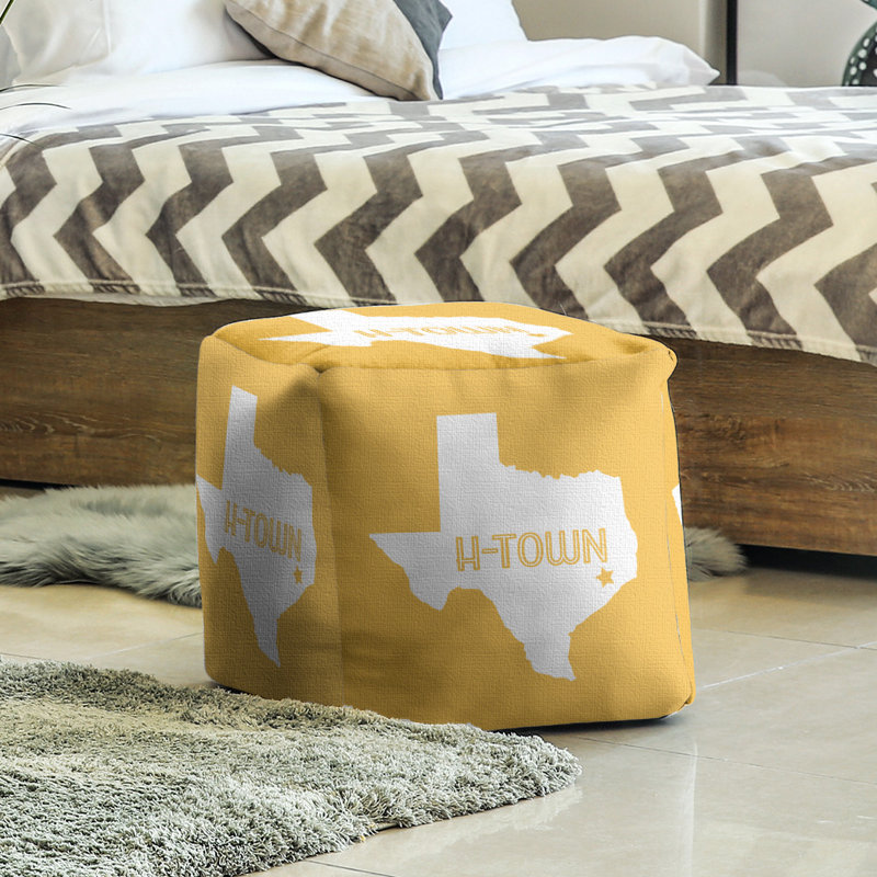 Repose-pieds à cubes h-town texas, Jaune