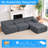 Mercer41 100.4” Velvet L-Shaped Modular Cloud Couch with Reversible Ottoman,4 Seater Button Ring Tufted Combination Sofa for Living Room-1036517338
