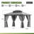 12 Ft. W x 10 Ft. D Metal Frame Patio Gazebo with Polyethylene Double Roof-117164747-117493885