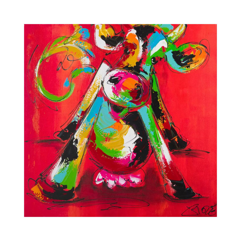 Disco Cow II by Art Fiore - Wrapped Canvas Print, 30.48 cm H x 30.48 cm W