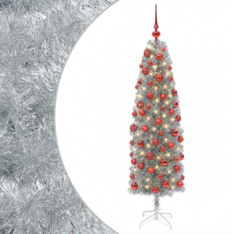 Christmas Tree, 180 cm, with LEDs & red balls