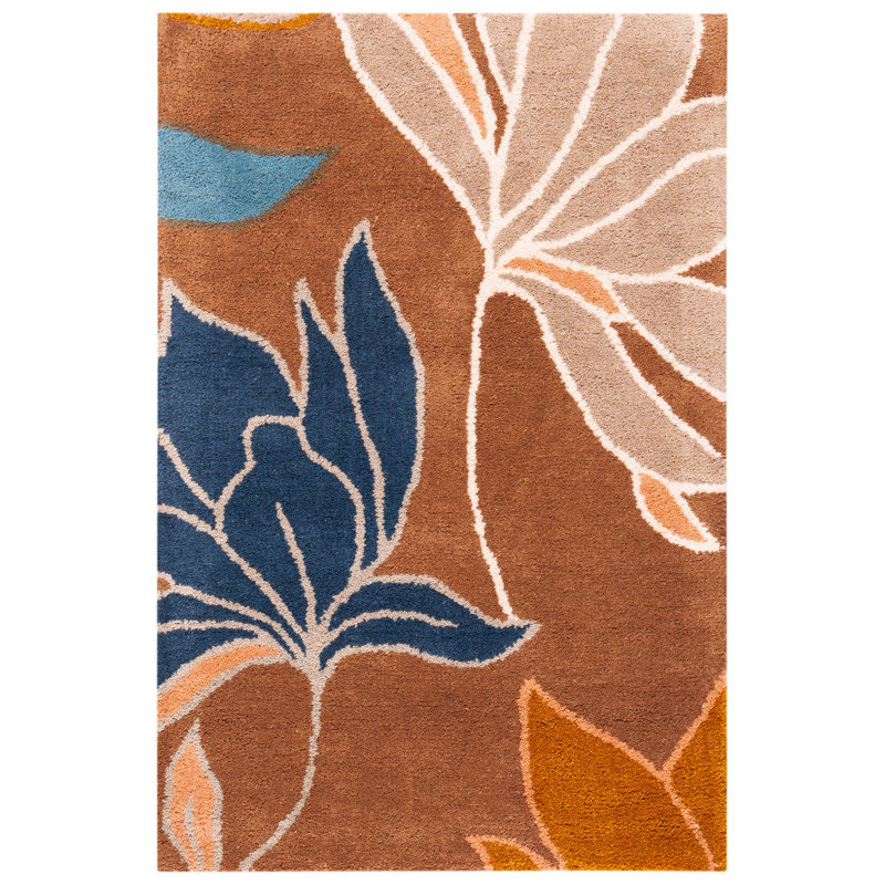 Carolette Hand Tufted Wool Floral Rug, Rectangle 2' x 3'