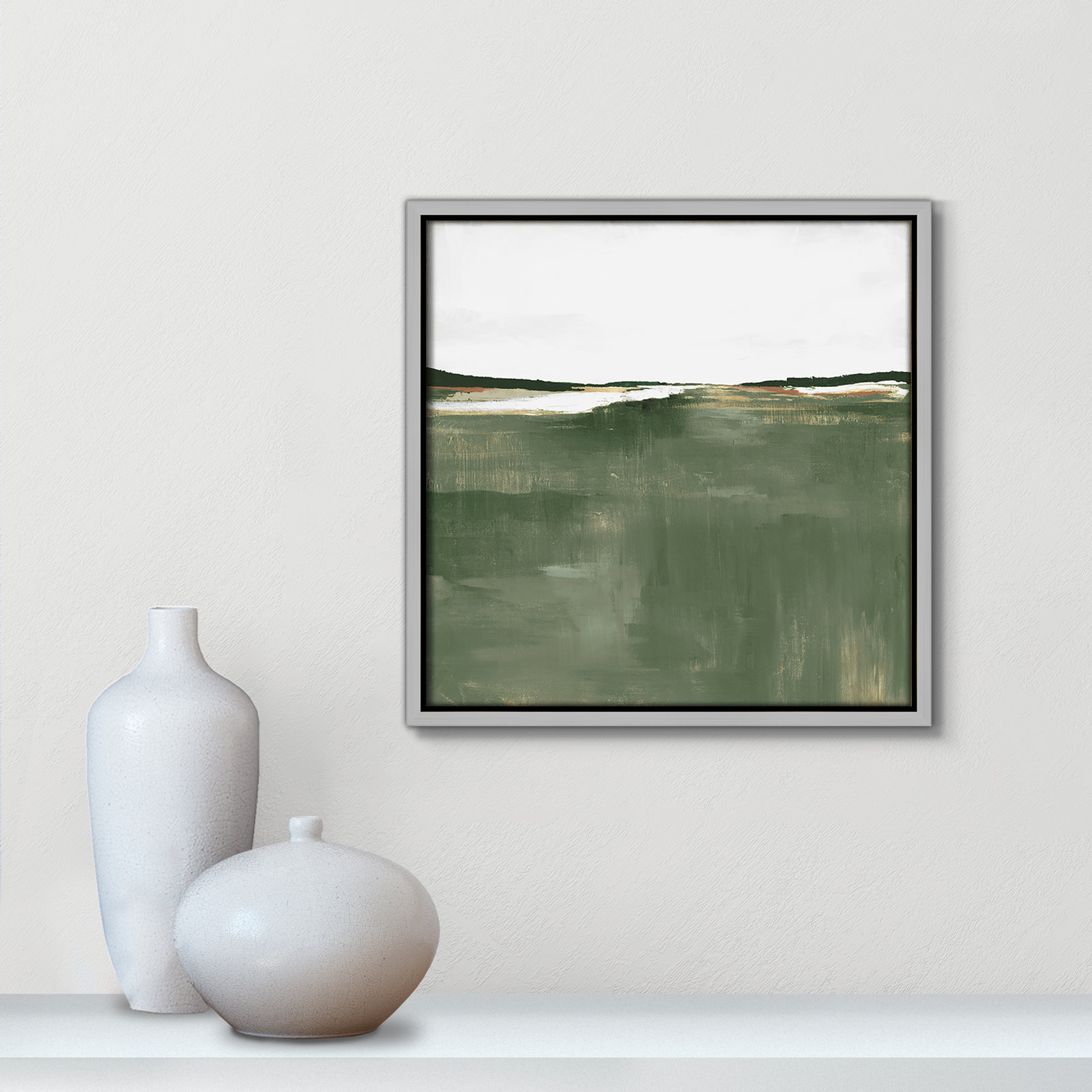 Dauntsey "Green Sea" Print by Isabelle Z, 13.5" H x 13.5" W, Silver