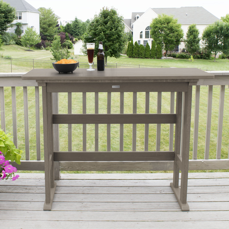 Arbnora Rectangular Outdoor Bar Table , 54'' in. W 21.05'' in. D, Rustic Red