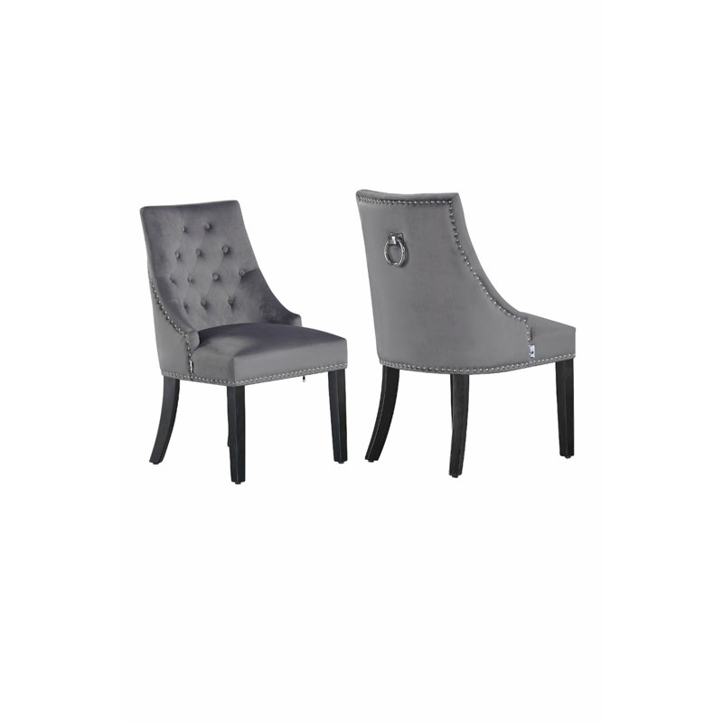 Scott Upholstered Dining Chair, 2, Dark Grey