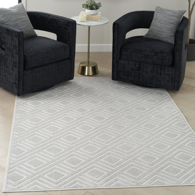 Tapis d'intérieur gris clair Ebern Designs Garp