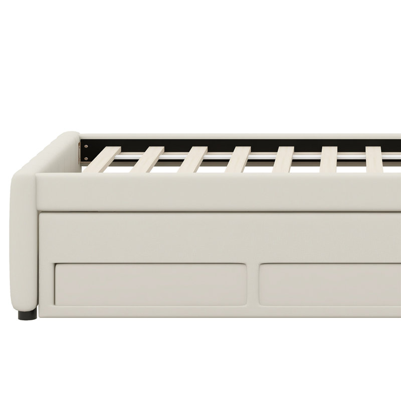 Suoma Upholstered Panel Storage Bed, Beige